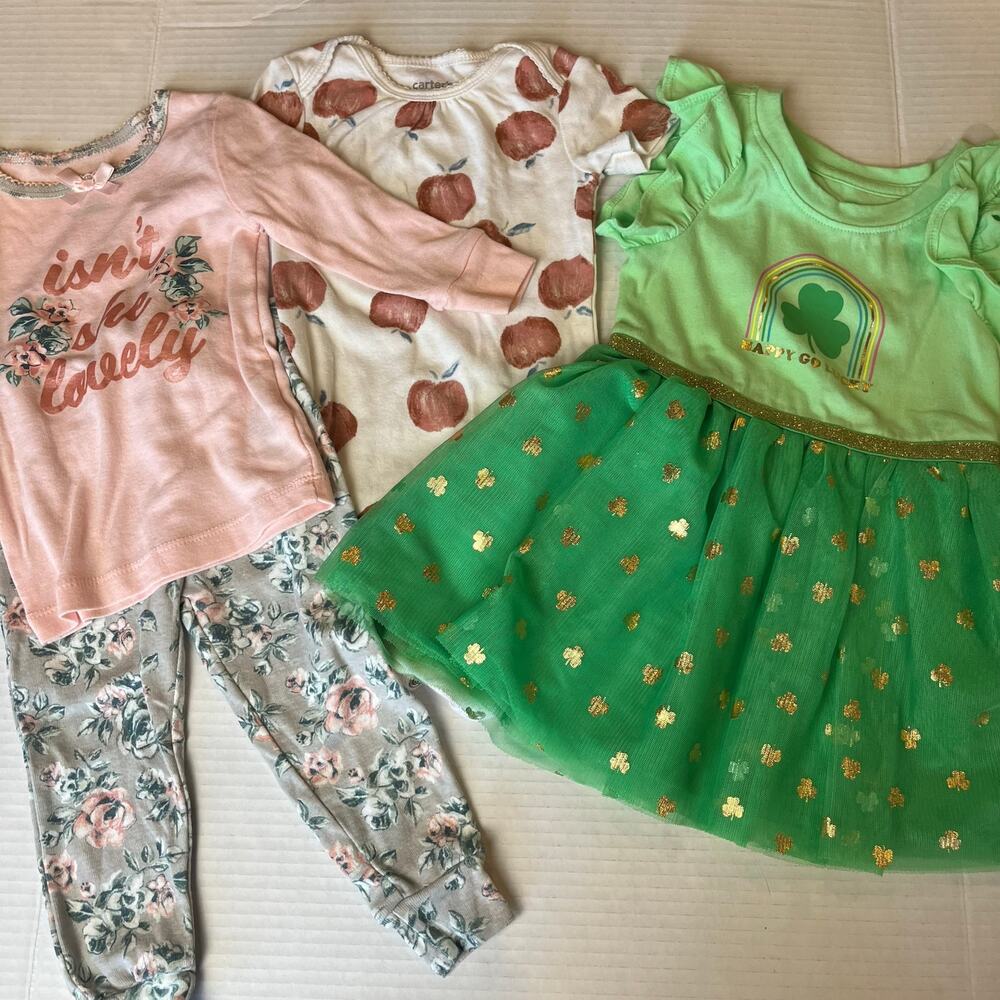 BUNDLE Baby Girl 18 month LOT of 4 pieces St Patrick